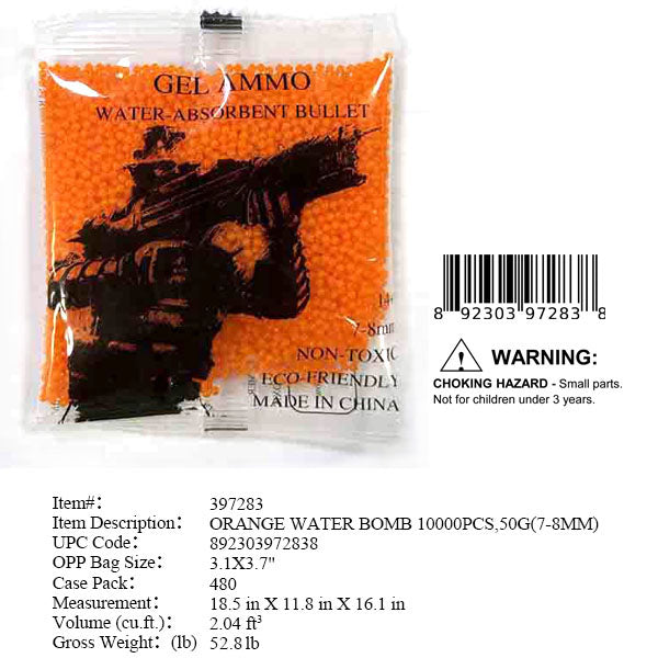 10000 PC WATER GEL  AMMO ORANGE