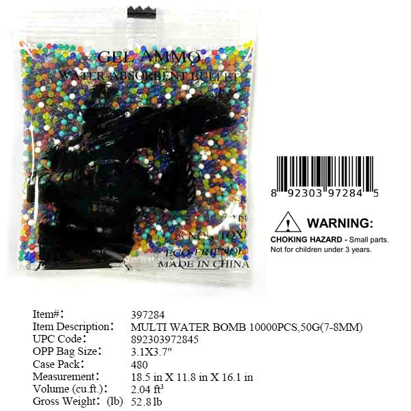10000PC MULTI COLOR WATER GEL AMMO