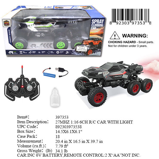 14.5X6.1X6.1"B/O R/C 1:16 6CH TRUCK+MIST SPRAY