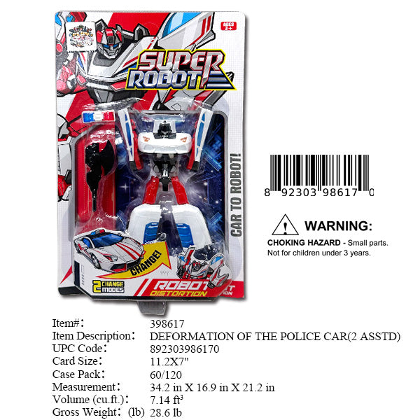 11.2X7"POLICE CAR CHANGE ROBOT