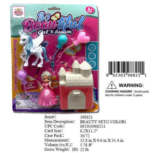 8.2X11.2"BEAUTIFUL GIRLS DREAM UNICORN PLAY SET