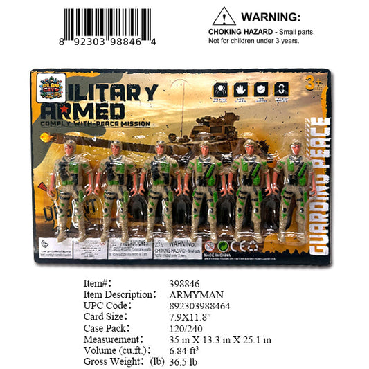 7.9X11.8"6PC SOLDIER FIGURES PLAY SET