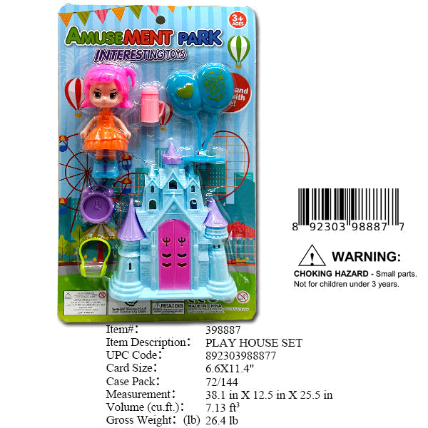 6.6X11.4"DOLL & CASTLE PLAYSET