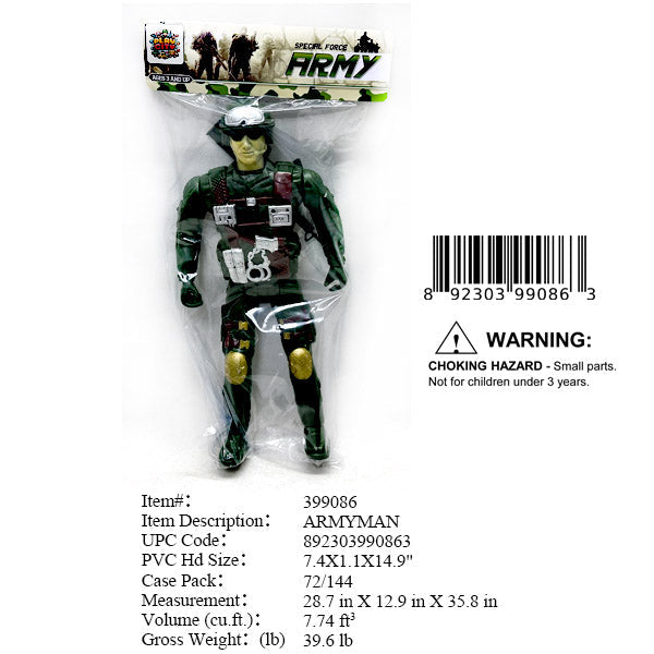 7.4X1.1X14.9"SOLDIER ACTION DOLL