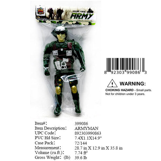 7.4X1.1X14.9"SOLDIER ACTION DOLL