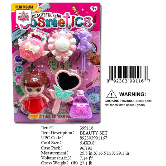 6.4X9.8"GIRLS DOLL &  BEAUTY PLAY SET