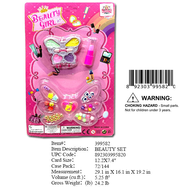 12.2X7.4"BEAUTY BEADS & MAKE UP SET