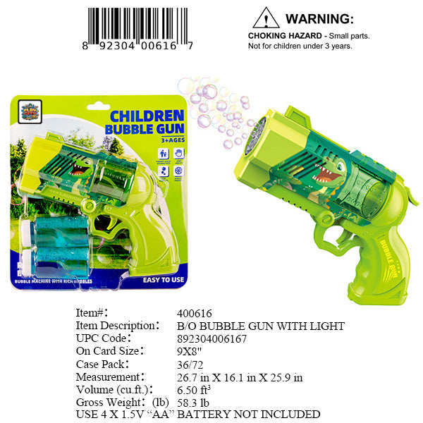 9X8"B/O BUBBLE GUN WITH LIGHT
