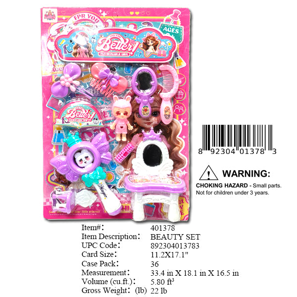 11.2X17.1"GIRLS TOY BEAUTY PLAY SET