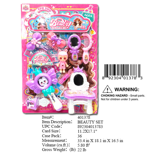 11.2X17.1"GIRLS TOY BEAUTY PLAY SET