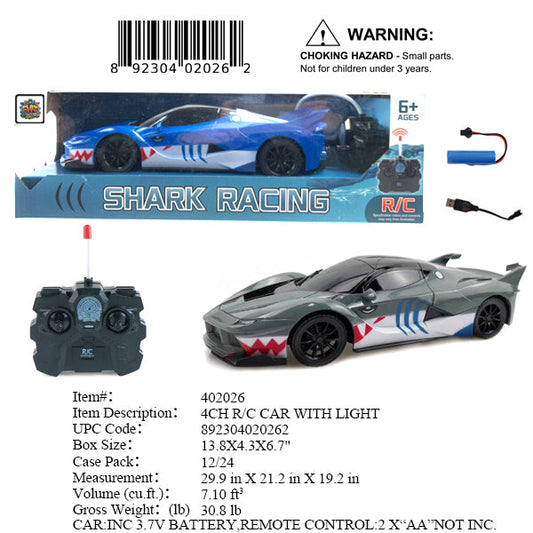 13.8X4.3X6.7"R/C 4CH SHARK RACE CAR