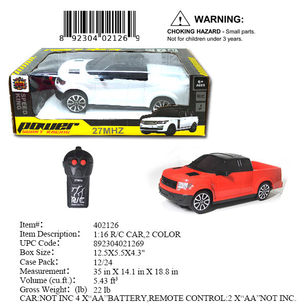 12.5X5.5X4.3"R/C 2CH SPORT PICK UP TRUCK