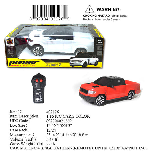 12.5X5.5X4.3"R/C 2CH SPORT PICK UP TRUCK