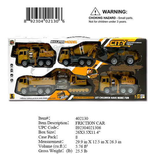 26X3.5X11.4"6PC CONSTRUCTION TRUCK SET
