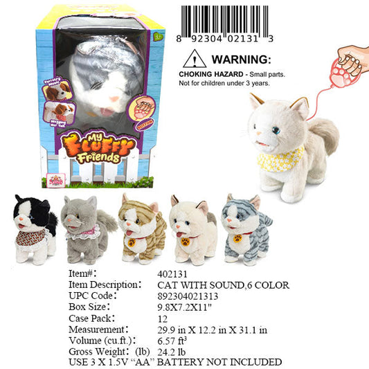 9.8X7.2X11"B/O IC INTELLUAGE  FLUFFY CAT