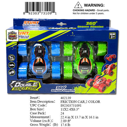 11X2.4X6.3"3PC F/P DOUBLE SIDE STUNT  CAR