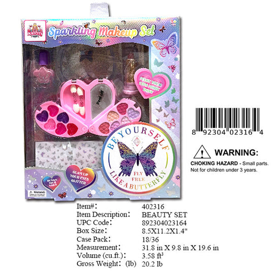 8.5X11.2X2.4"HEART SHAPE BOX MAKE UP SET