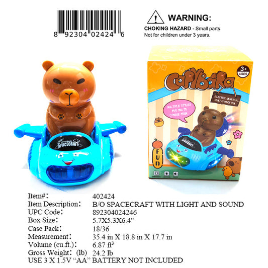 5.7X5.3X6.4"B/O BUMPNGO BEAR SPACECRAFT