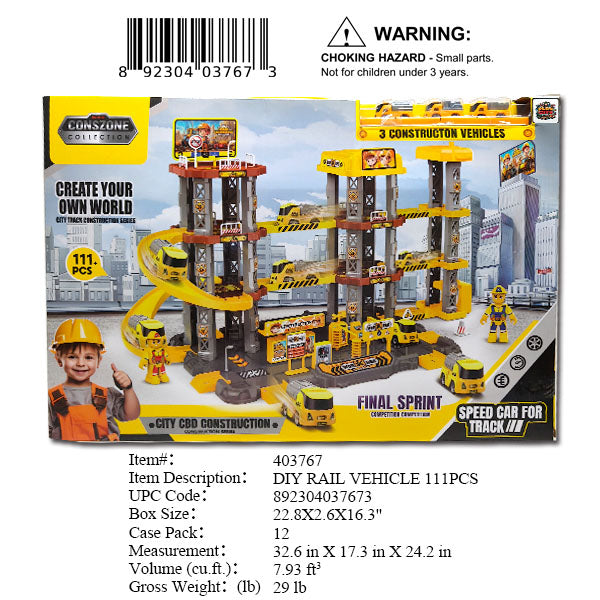 22.8X2.6X16.3"CONSTRUCTION STATION PLAY SET