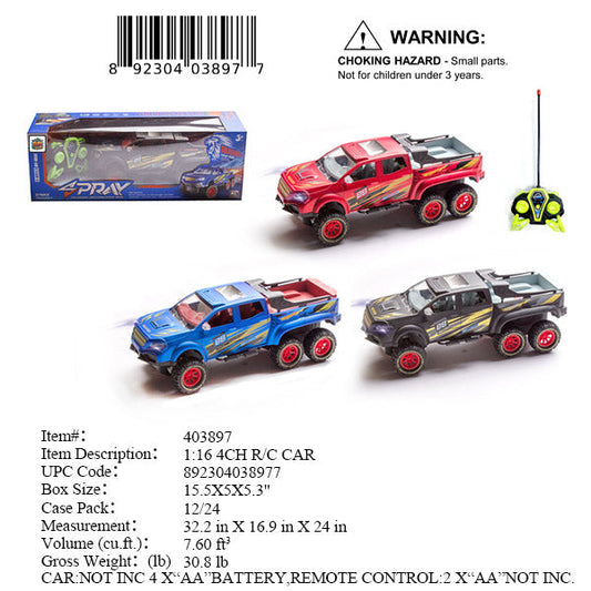 15.5X5X5.3"1:16 4CH R/C 6 WHEELER TRUCK
