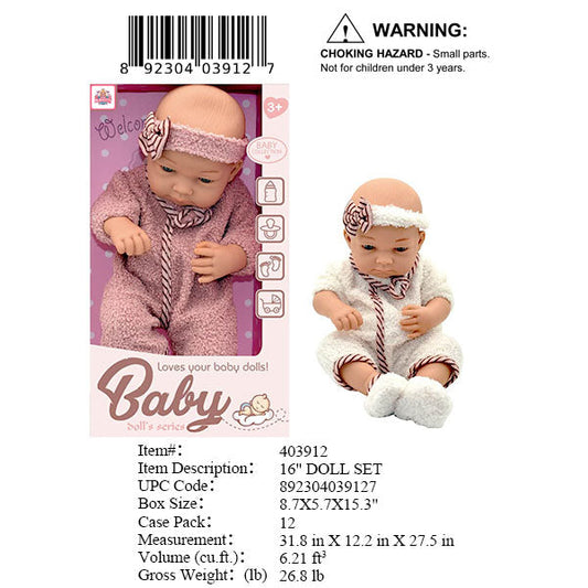 8.7X5.7X15.3"16"VINYL BABY DOLL