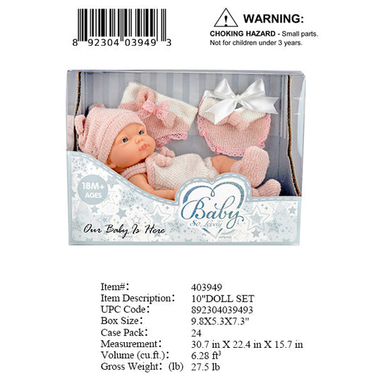 9.8X5.3X7.3"10"LOVELY BABY DOLL