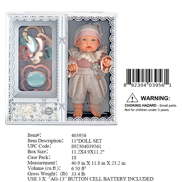 11.2X4.9X11.2"11"LOVELY BABY DOLL
