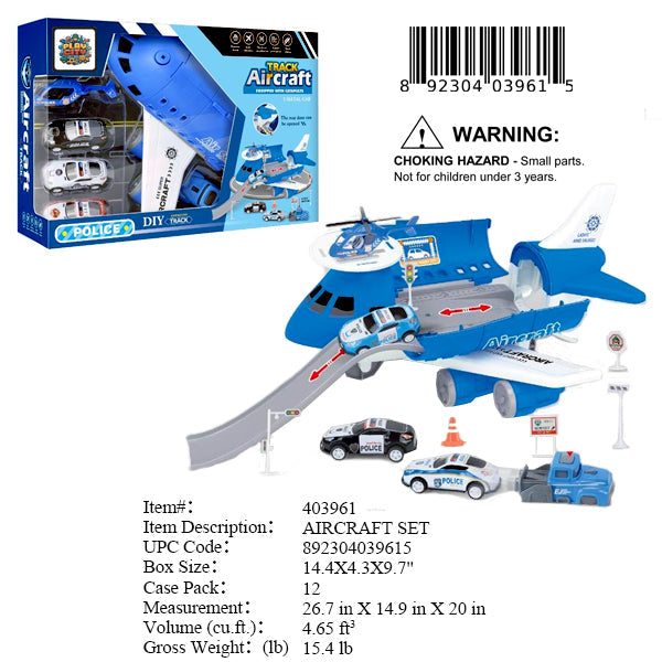 14.4X4.3X9.7"DIY AIRCRAFT & CARS PLAY SET