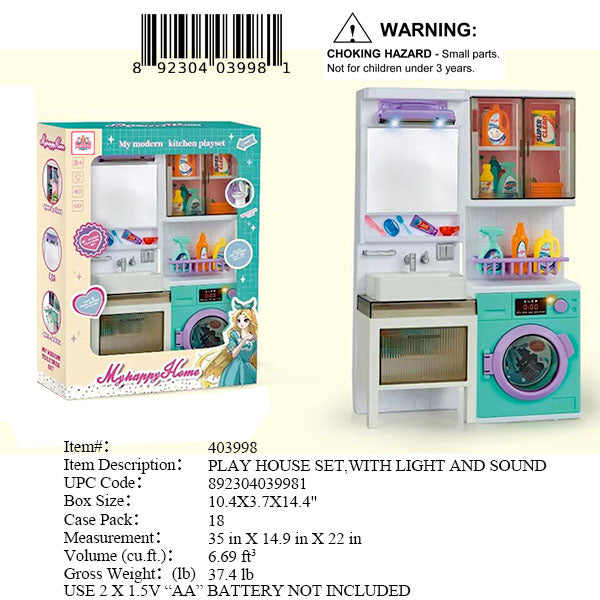 10.4X3.7X14.4"MY HAPPY HOME LAUNDRY ROOM PLAYSET