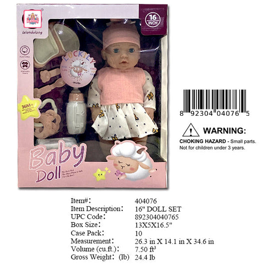 13X5X16.5"16"VINYL BABY DOLL
