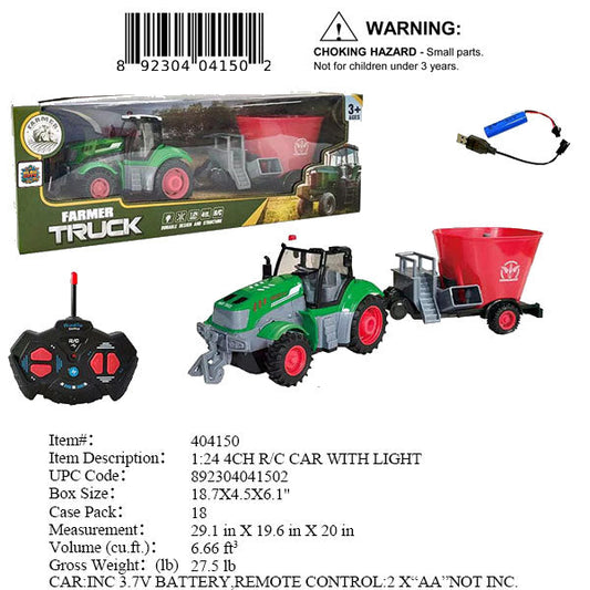 18.7X4.5X6.1"1:24 4CH RC FARM TRACTOR