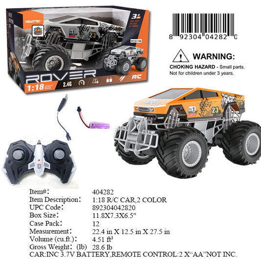 11.8X7.3X6.5"1:18 R/C BIG WHEEL CYBER TRUCK