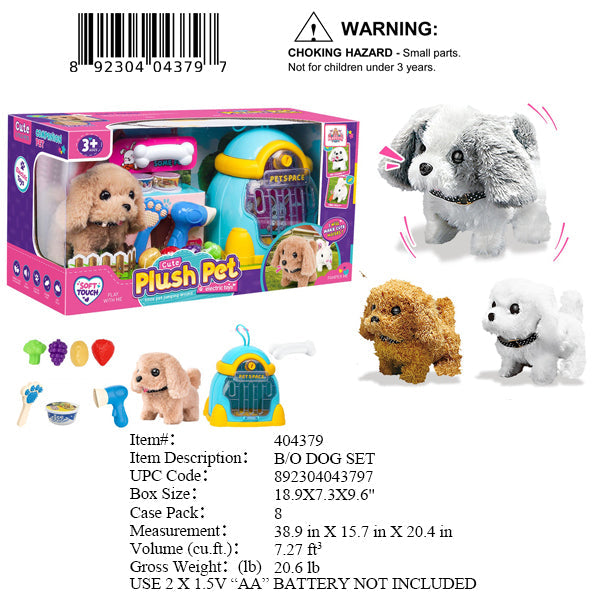18.9X7.3X9.6"PLUSH PET CARE PLAY SET
