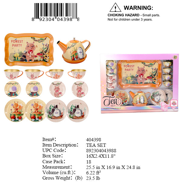 16X2.4X11.8"15PC TEA SERVING PLAY SET