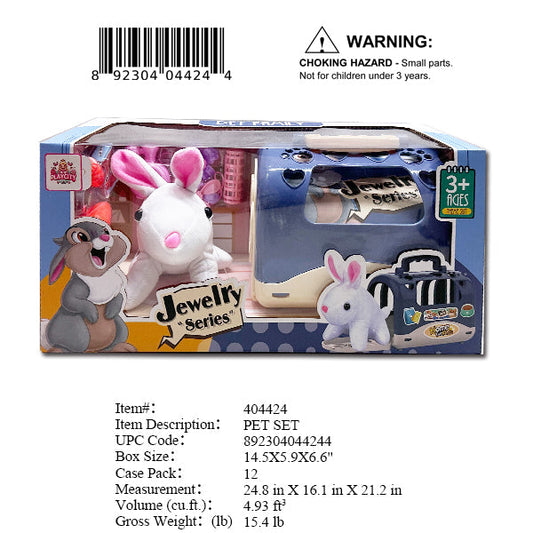 14.5X5.9X6.6"RABBIT PET CARE PLAY SET