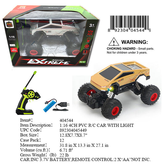 12.8X7.7X8.7"1:16 R/C 4CH BIG WHEEL CYBER TRUCK