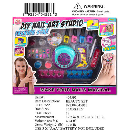 15X3X11.5"DIY BEAUTY NAIL MAKE UP SET