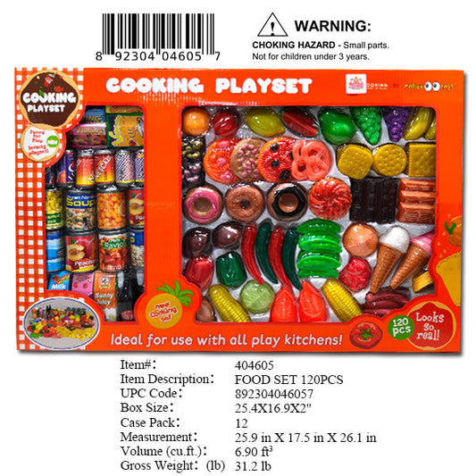 25.4X16.9X2"120 PC PLAY FOOD SET