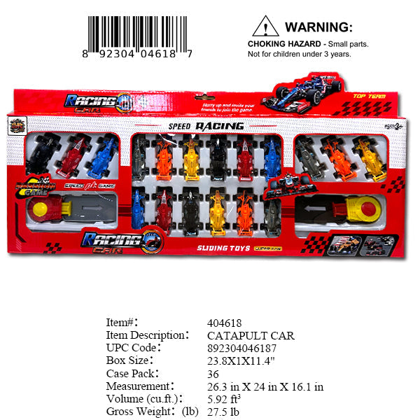 23.8X1X11.4"18PC FREE WHEEL SPEED F1 RACER CAR SET