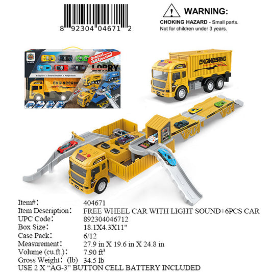18.1X4.3X11"F/P TRAILER TRUCK +6 CAR SET