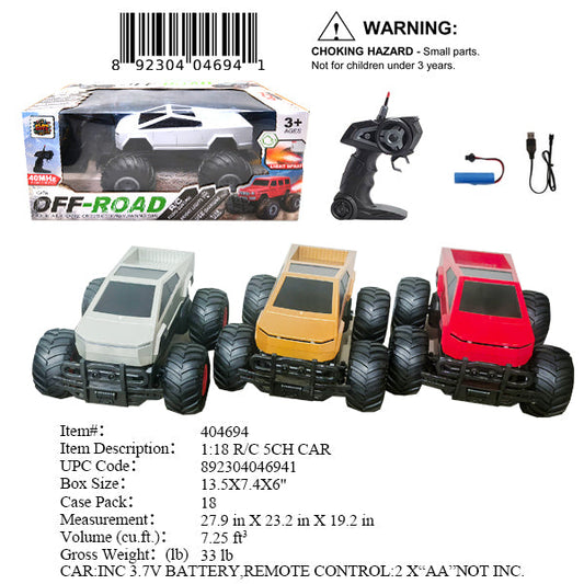 13.5X7.4X6"1:18 4CH RC SPORT OFF ROAD TRUCK
