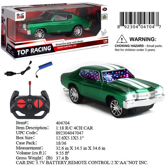 12.6X5.1X5.1"1:18 4CH RC VINTAGE SPORT CAR