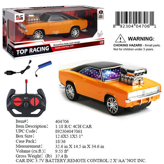 12.6X5.1X5.1"1:18 4CH RC VINTAGE SPORT CAR