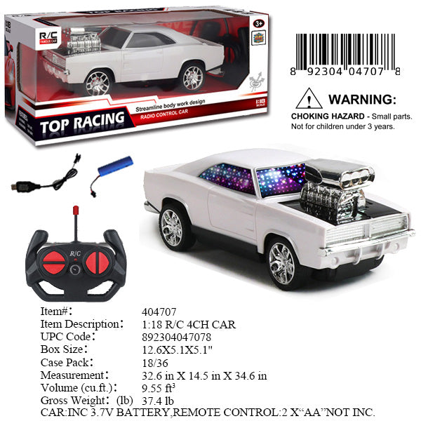 12.6X5.1X5.1"1:18 4CH RC VINTAGE SPORT TRUCK