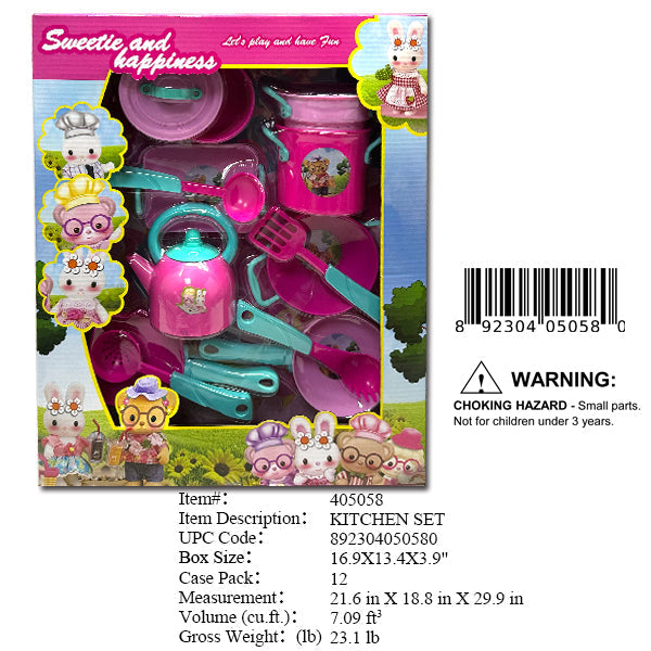 16.9X13.4X3.9"KITCHEN COOKING PLAY SET