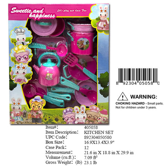 16.9X13.4X3.9"KITCHEN COOKING PLAY SET