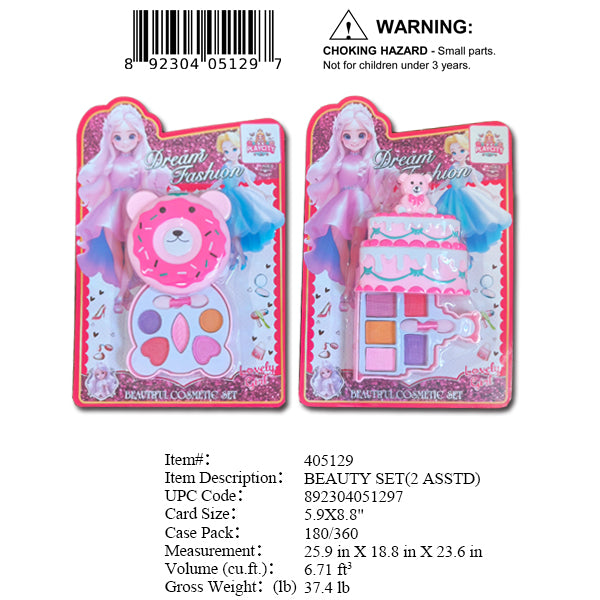 5.9X8.8"DONUT/CAKE BEAUTY MAKE UP SET