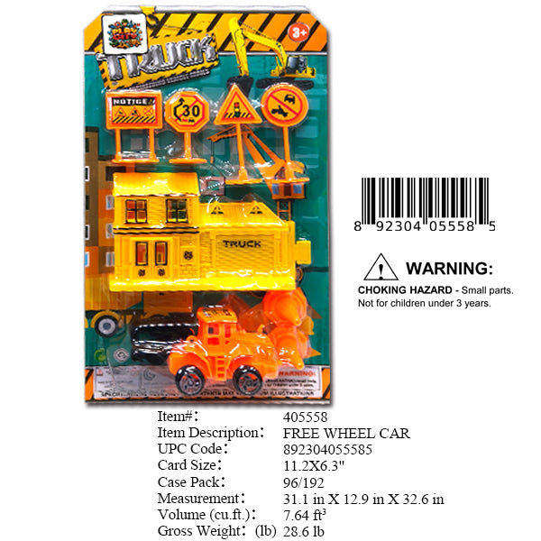 11.2X6.3"CONSTRUCTION TRUCK PLAY SET