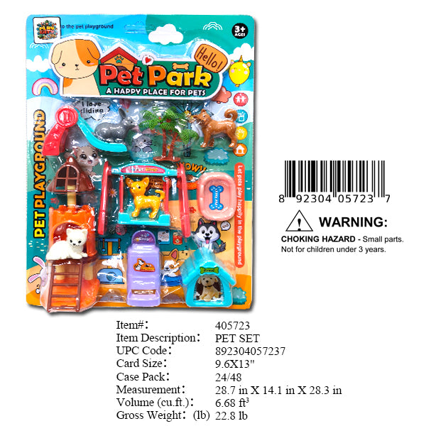 9.6X13"PET PARK MINI PETS PLAY SET