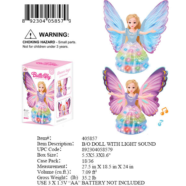 5.5X5.3X8.6"B/O  BUMPNGO DANCING BUTTERFLY PRINCES